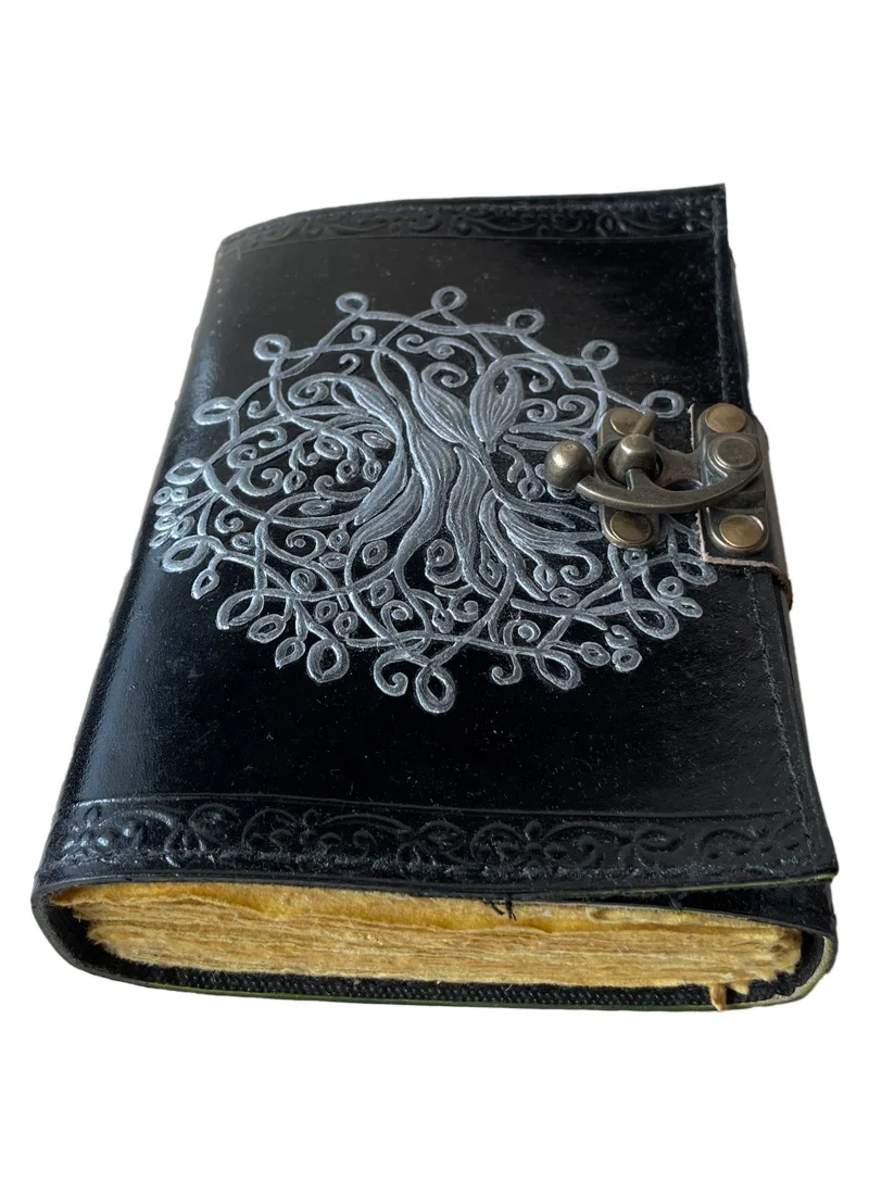 Book of shadows Tree of Life silver black hardcover wholesaler notebooks classic vintage spell books sketchbook gift for women