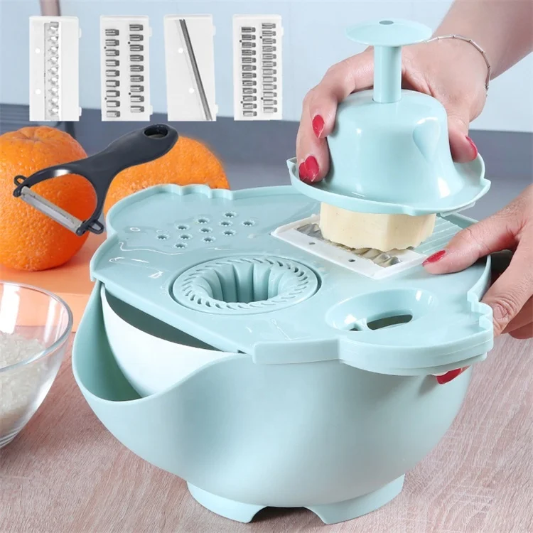 Maisons Kitchen Gadgets Juicer Tools 7 in 1 Drain Basket Vegetable Cutter Fruit Slicer Potato Peeler Cheese Grater