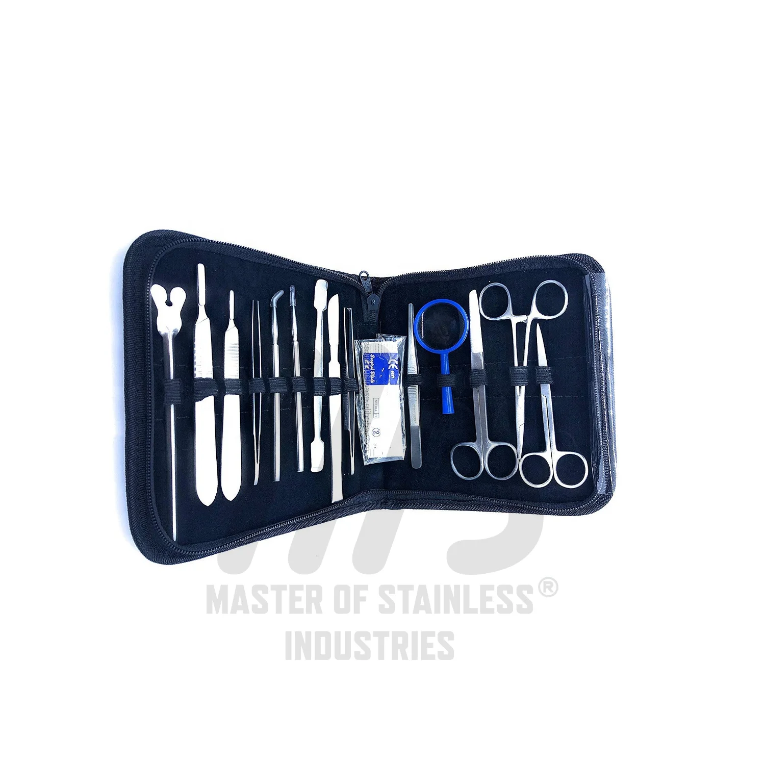 Surgery kit Minor Surgery Set Surgical Instruments Kit Stainless Steel with Case 12 pcs By Master of Stainless Steel Industry CE