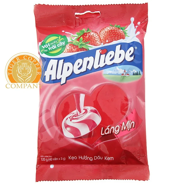Клубника и кремовые конфеты 120 г/ALPENLIEB клубничный кремовый сладости/ALPEN крем