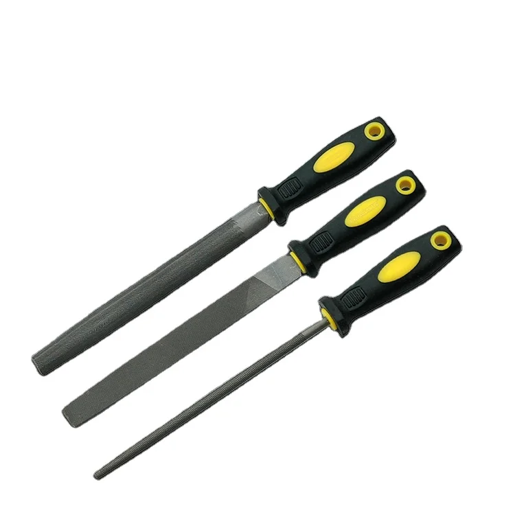 CROWNMAN профессиональные индивидуальные ручные инструменты 8 'с ручкой TPR T12 3 шт. набор файлов двойной резки