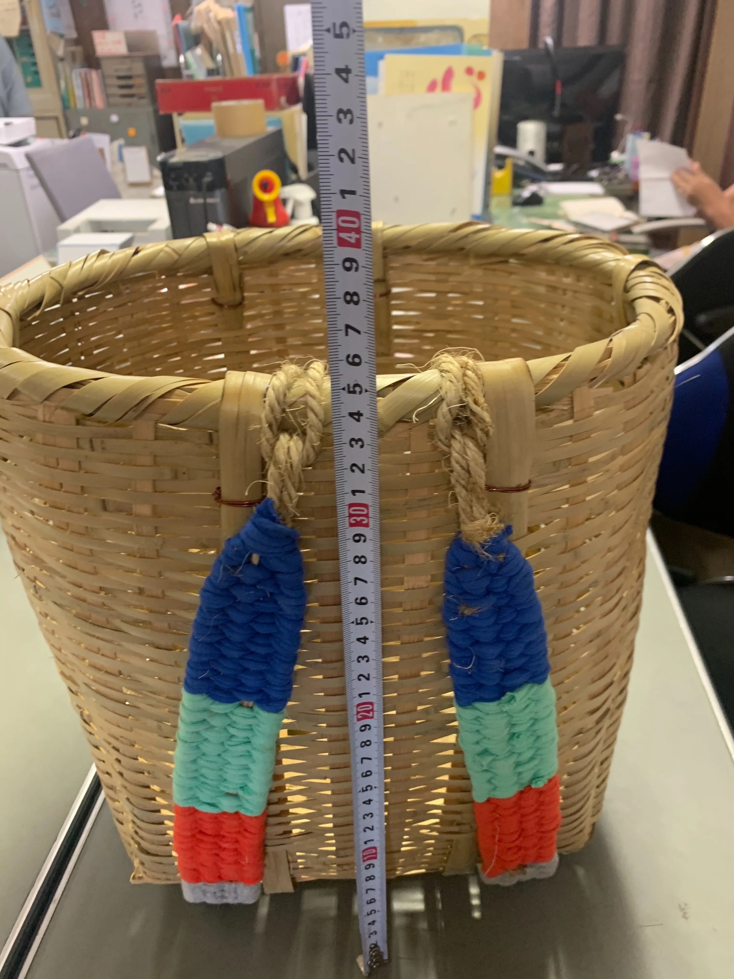 Back bamboo handmade basket  with sling back to buy food storage fruit useful bamboo basket for farm with Japan standard