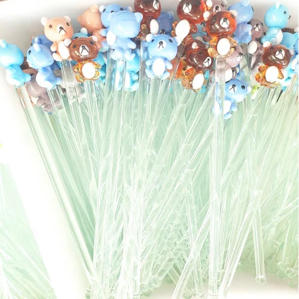 Decorative Handmade Animal Glass Stirring Rods