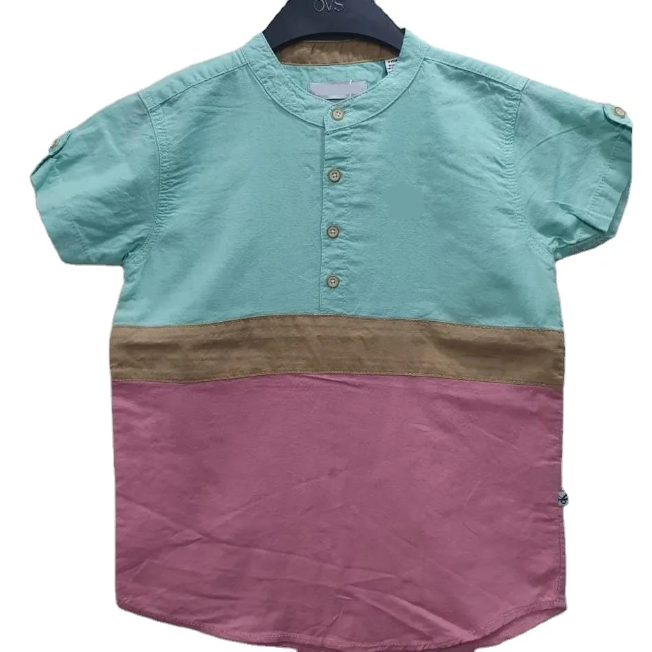 Wholesale Children Short Sleeve Clothes Little Boys Shirts Tops Kids Clothes Casual Surplus Stock Ready to Ship Shirt Bangladesh