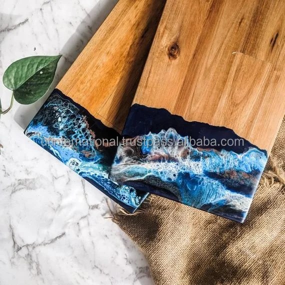  Прямоугольная доска для пиццы из смолы и дерева акации с ручкой оптовая продажа