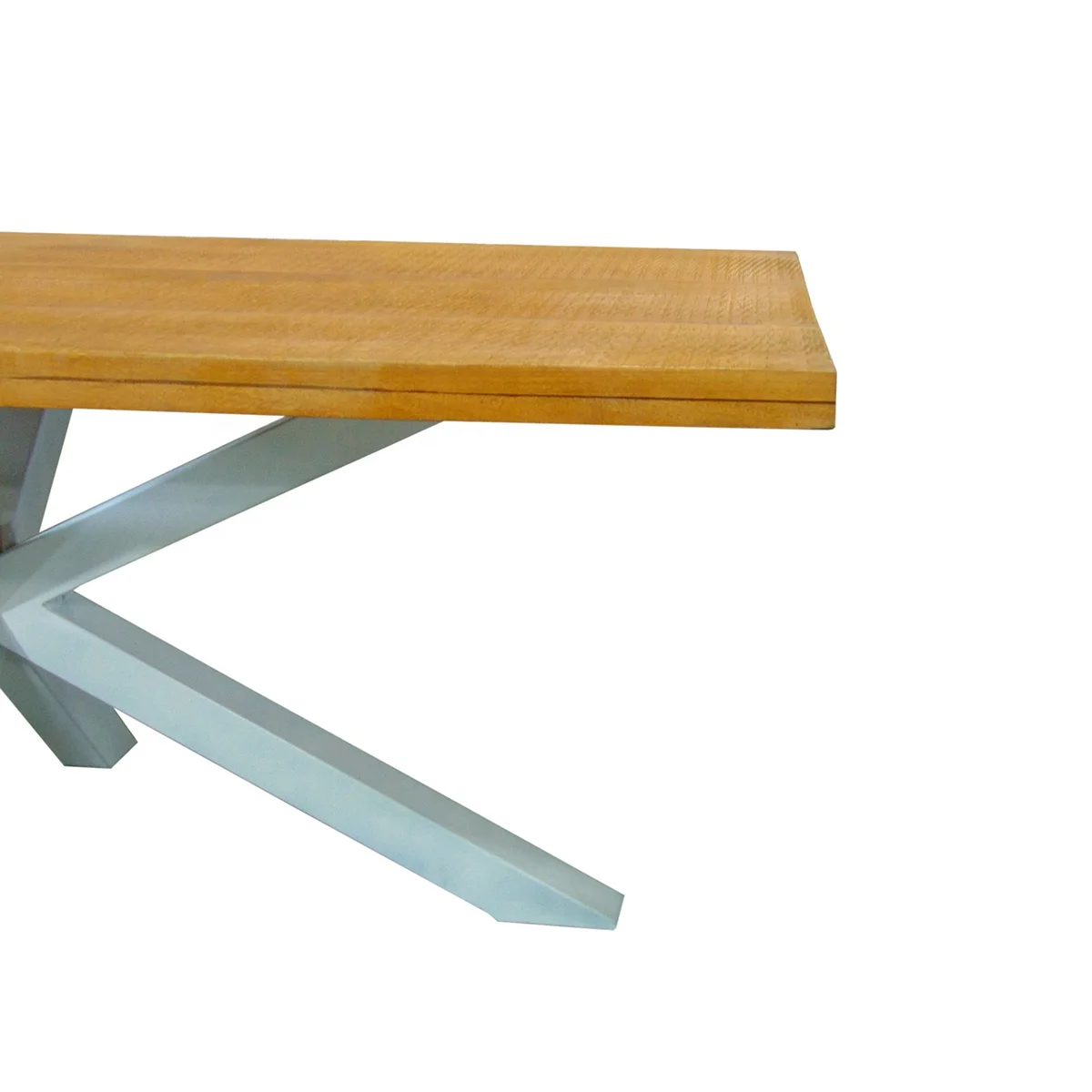 new design yellow color Rectangular shape mango wood dining table white legs Scandinavian style dining table industrial