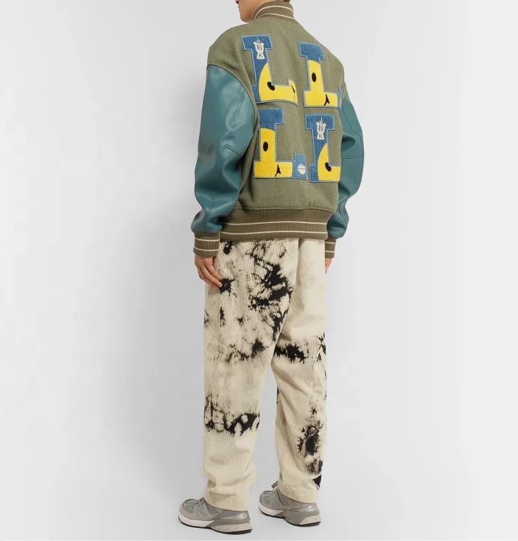 Oem Manufacturer High Quality Chenille Embroidery Men College Leather Sleeves Custom Baseball Bomber Letterman Varsity Jacket