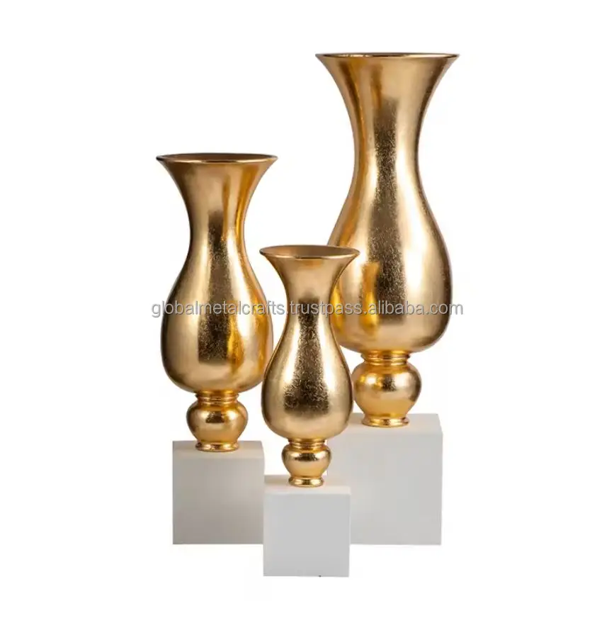 Modern Golden Hammered Oval Shape Vase, metal vase  for  Indoor Living Room Balcony, Best Gift for Birthday Anniversary Festival