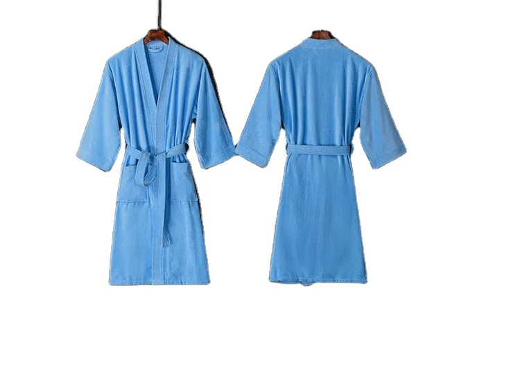 oem custom logo design with absorbent and quick-drying long bathrobe for men and women and hotel nightgown hotel bathrobe