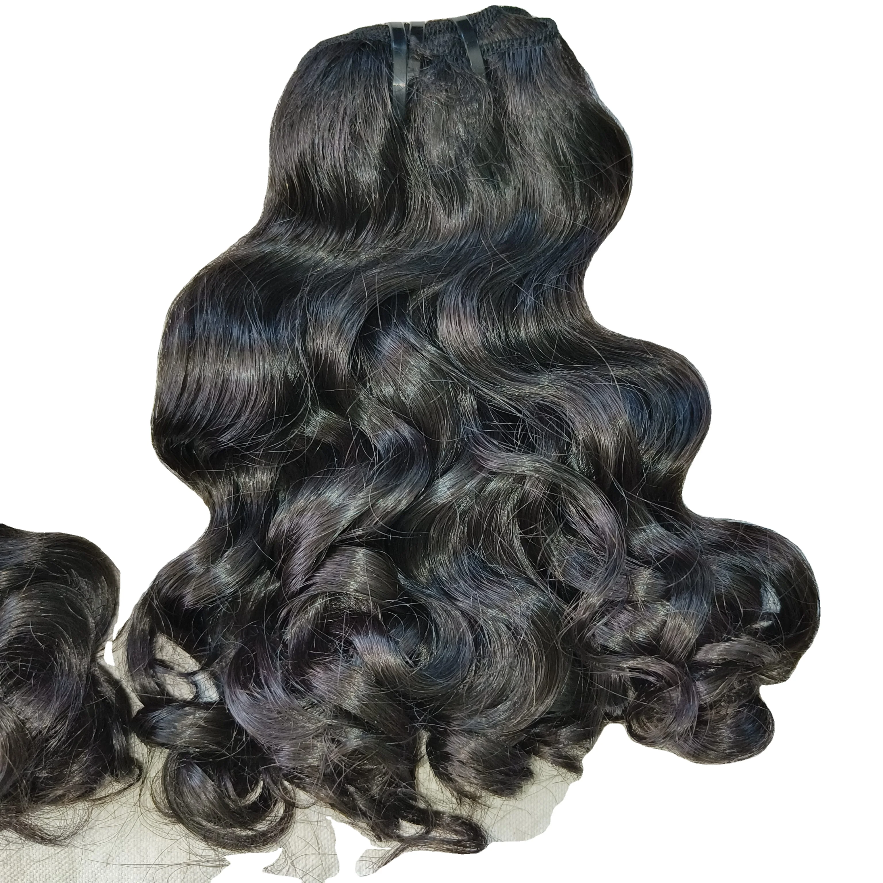 Double Layer Fully Cuticle Aligned Raw Human Hair Extensions from South India Unprocessed with Customised Packaging