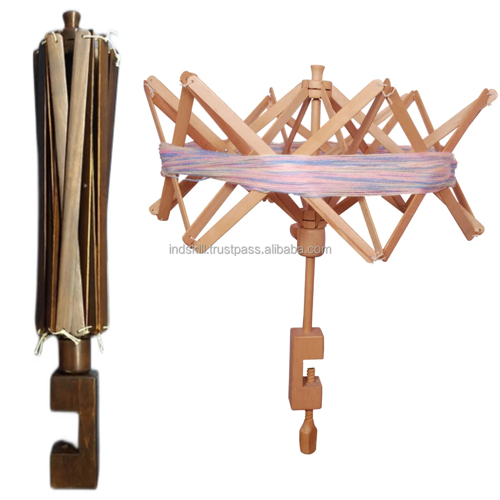 Custom low moq knitting tools skein Wooden Yarn Swift Wool Material for Knitting Box