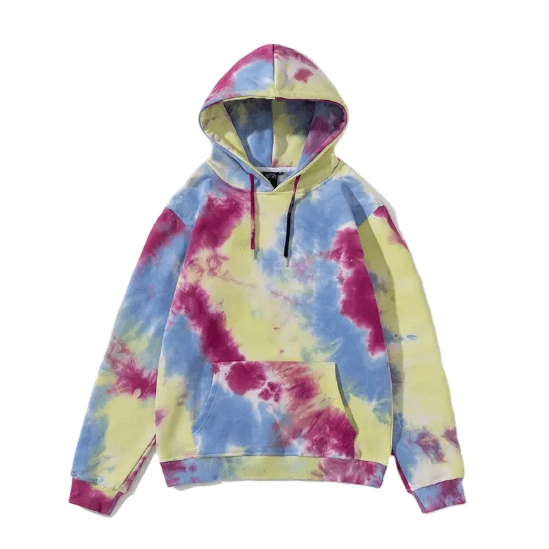 Wholesale Tie Dye Cotton Hooded 100%cotton hoodie custom logo Hoodie Sports Long Sleeve Crew Neck Tie Dye Women Hoodie in india
