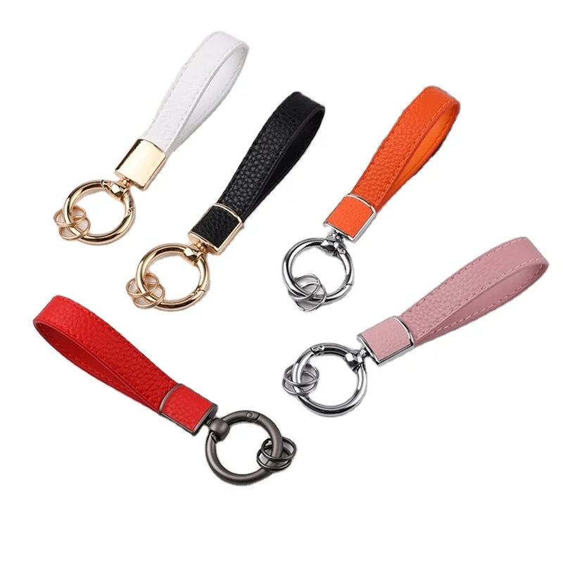 Women Luxury Metal Leather Keychain Holder Men Gadgets Couple Auto Keyring Accessories High Quality Car Key Holder