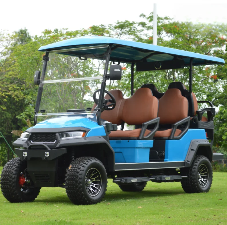 Factory Whole sale Price 4 6 seater Utility Golf Cart club car Royal Blue Black Silver Hunting Buggy