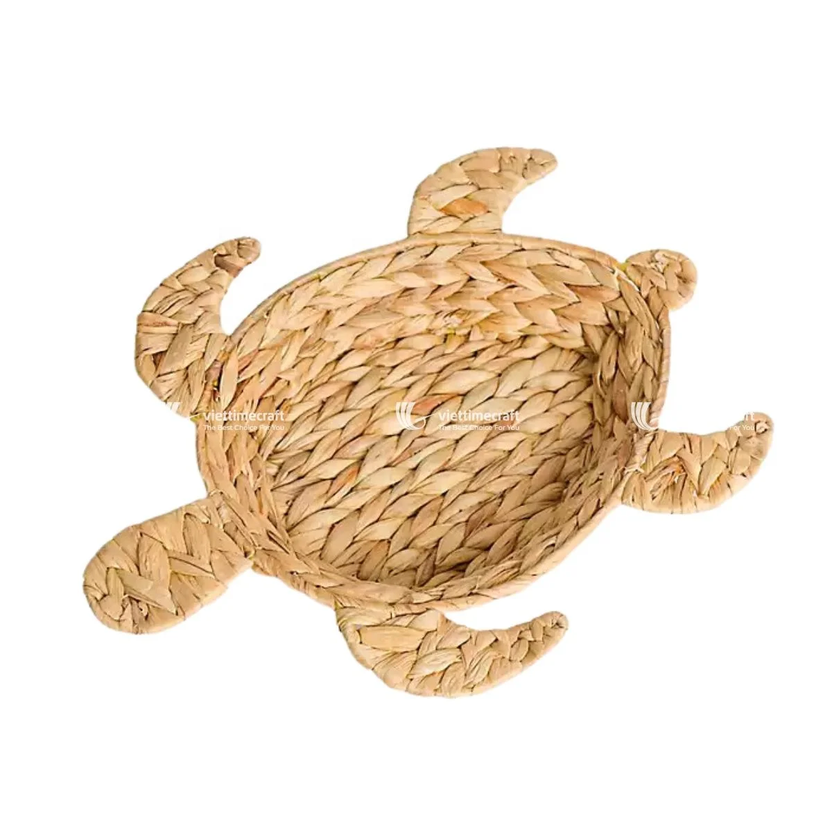 Turtle Shape Handwoven Water Hyacinth Tray With Metal Handle, Storage Basket 2 Rack, Serving Tray High Quality Wholesale Vietnam