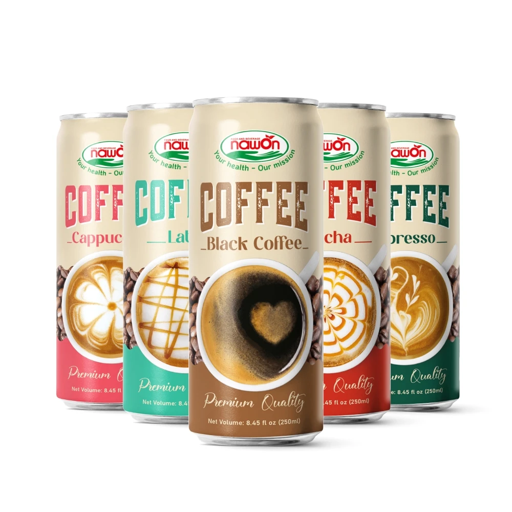 Premium Quality Vietnamese Black Coffee Drink 250ml Can Coffee Milk Ready to Drink OEM ODM Factory Wholesale Price
