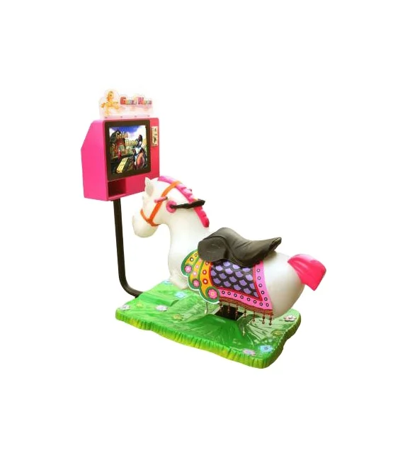 High Quality ! EU Type Colorful Lights Pink Colour Horse Design Commercial Coin Machine By Maxplay