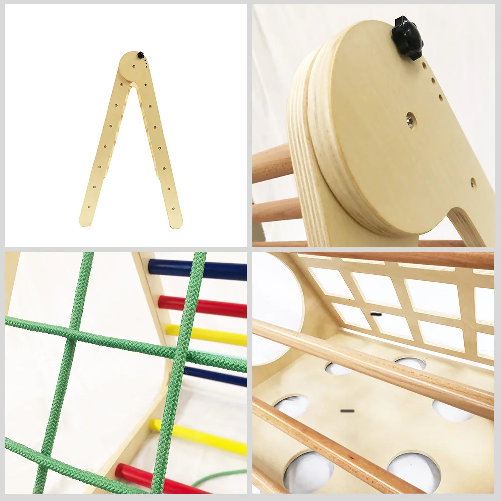 Xiha Triangle Wooden Foldable Climbing Frame Triangle Arch Toddler Gym Transformable Triangle Indoor Playground