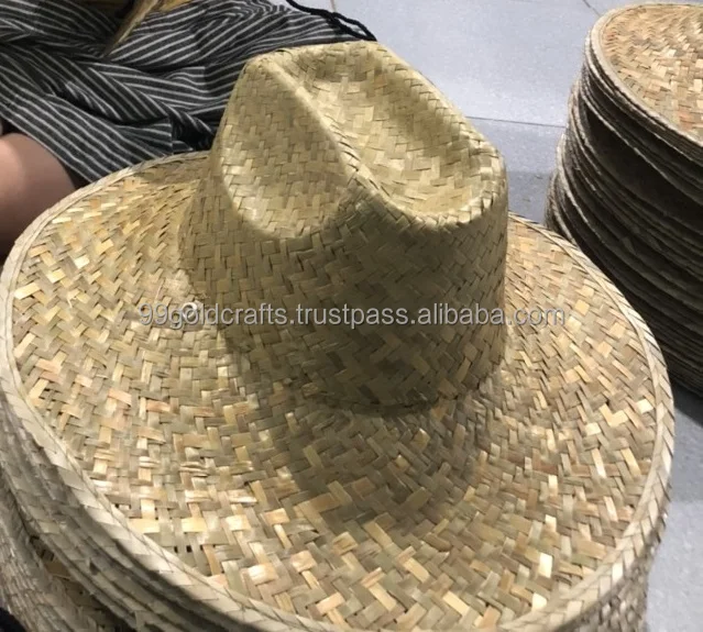 Оптовая продажа разноцветная шляпа сомбреро в ковбойском стиле с логотипом трава материал для деловых и Праздничных Украшений