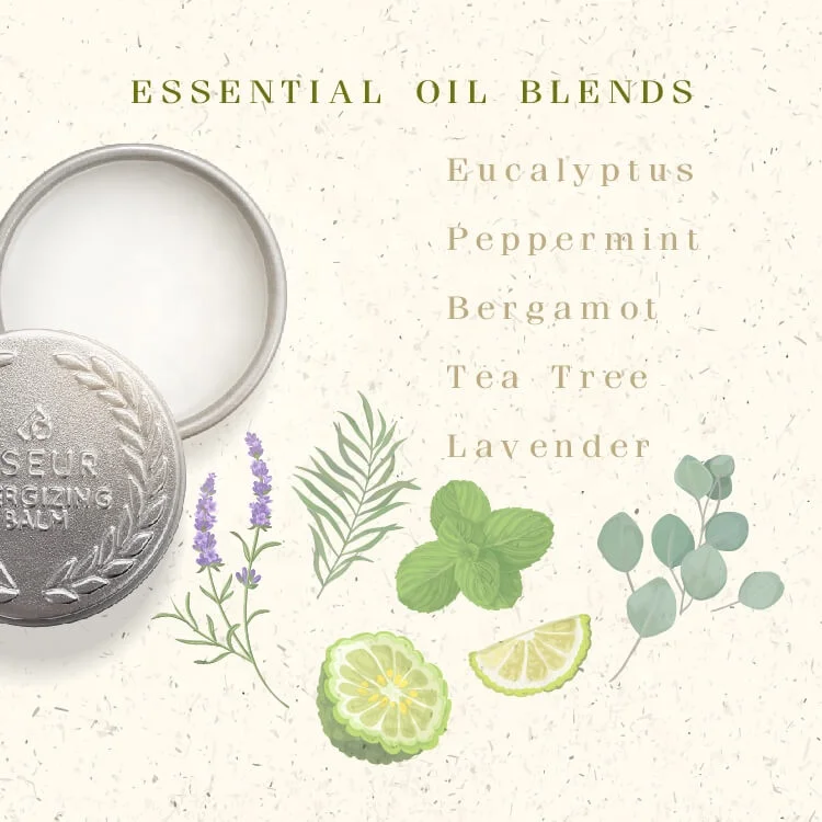 Oseur Energizing Balm 5g Herb Mint Cooling Balm Mini Travel Size Soothing Aromatic Ointment