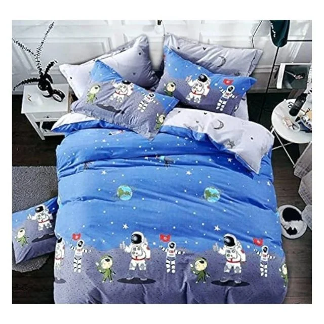 Astronaut Embroidered Set Space Bedding Set 3d For Kid Boy Girl Teen Sky Galaxy Themed 2024 King Size Polyester Comforter Covers