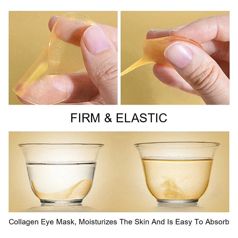 6000pcs Custom Private Label Korean Firming Anti-Aging Anti-Wrinkle Hydrogel 24k Gold Eye Masks With Collagen Under Eye Patches