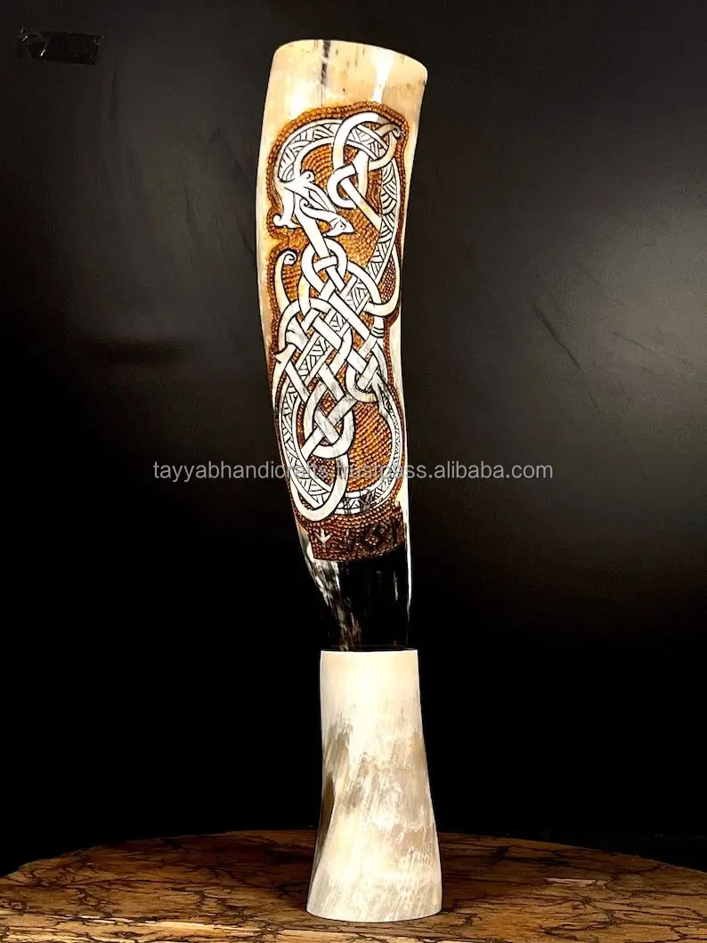 High Durable Powder Horn Viking Horn Mug for Home Decor Available at Custom Packaging From Indian Exporter Agate