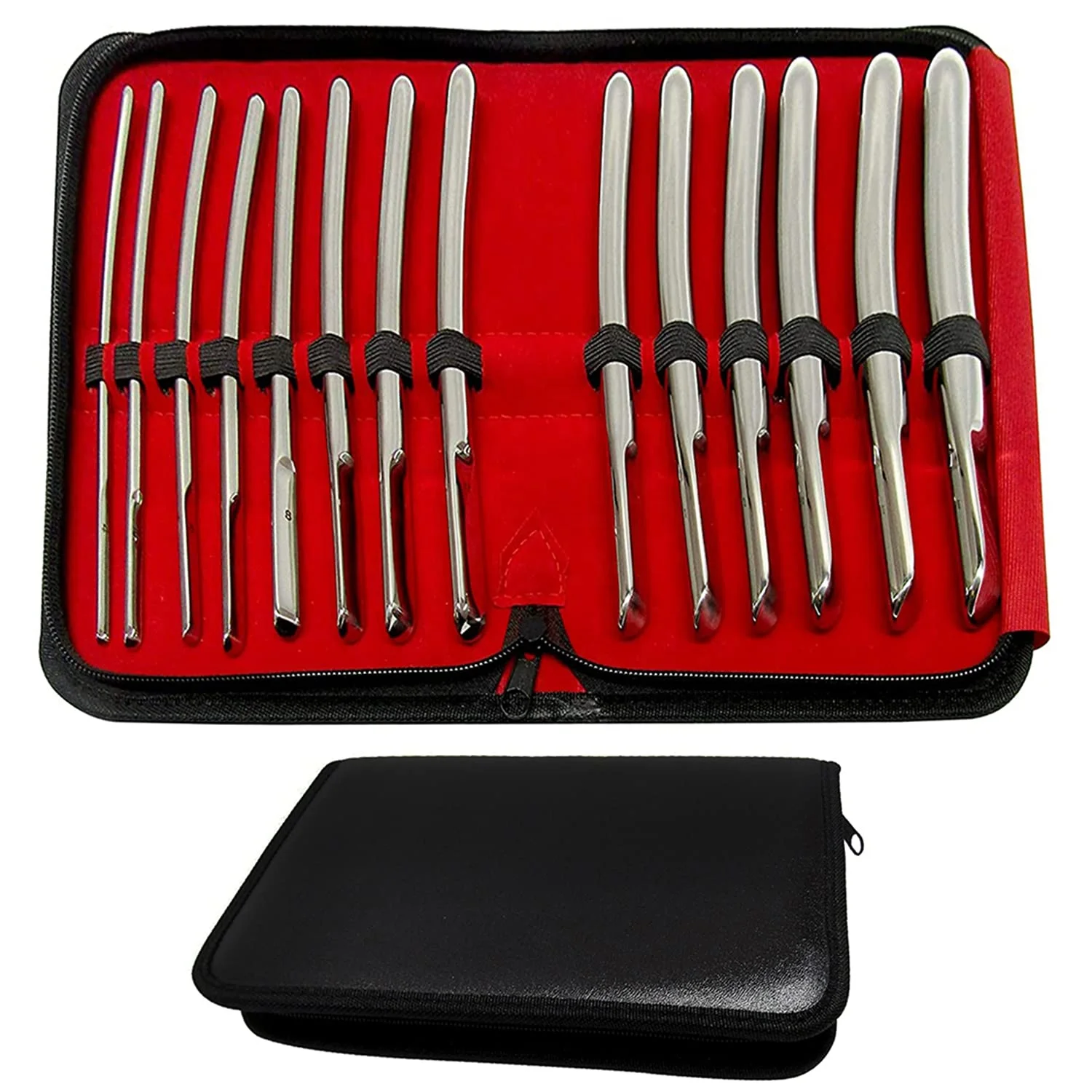 High Quality Stainless Steel 14 Pcs HEGAR DILATORS Uterine Urethral Diagnostic Instruments