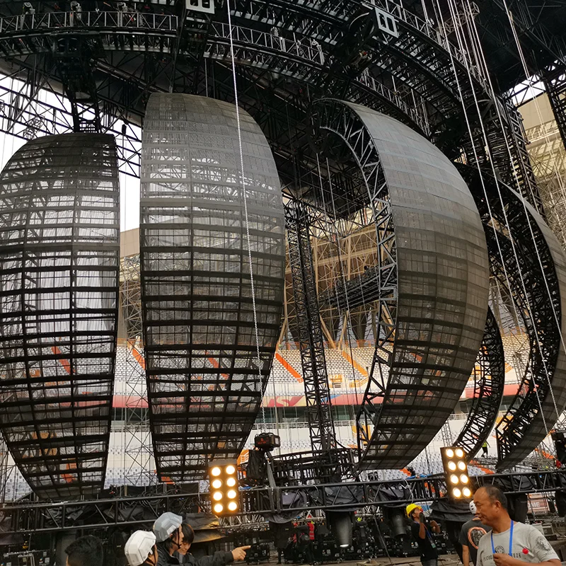 Aluminum Flat Arched Dome Tunnel Roof Truss System for Concerts & Events for Music Festivals Sports & Entertainment