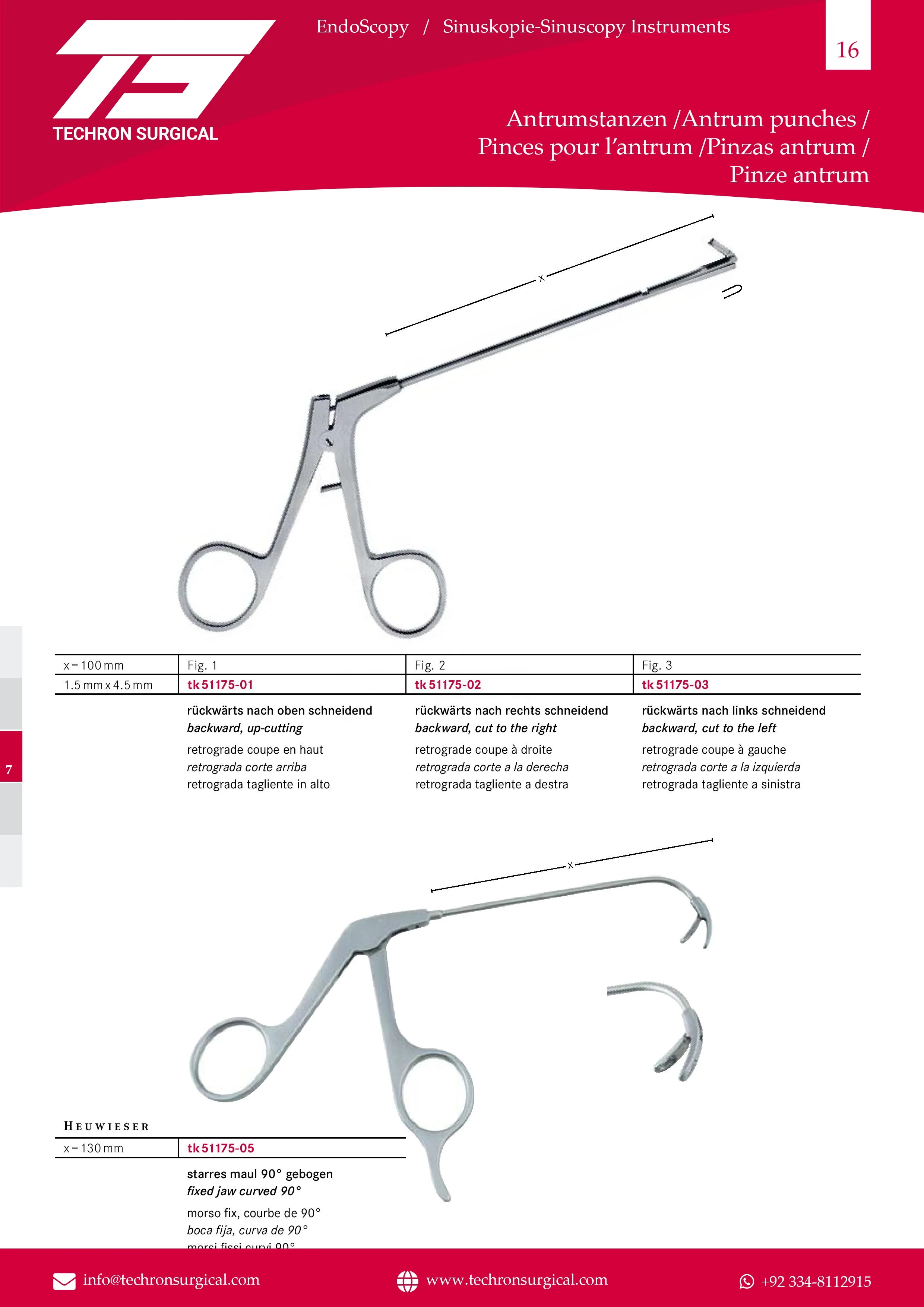 Heuwieser Antrum Grasping Forceps Used for Rhinology/ ENT Surgery Working length 10/13 cm