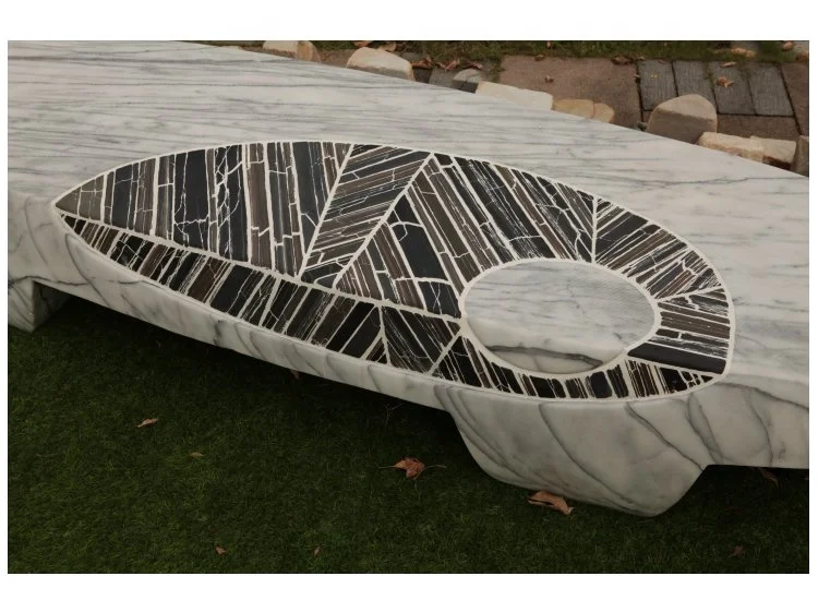 High quality Garden stone bench chair Carve Marble Natural