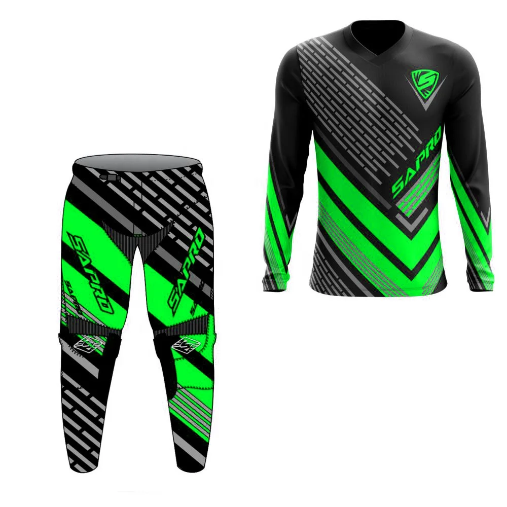 Durable Jersey Biking Wear Appareling Moto Style Jersey for Rider Boot Rider Performance Motocross Jersey Custom Neon Green