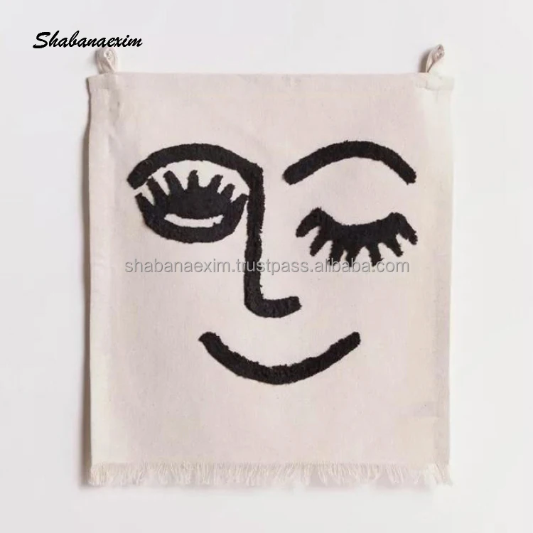 100% Cotton Woven Tufted Wall Hanging Handmade Indian Boho Canvas Luxury Home Wall Art Tapestry Manufacturer