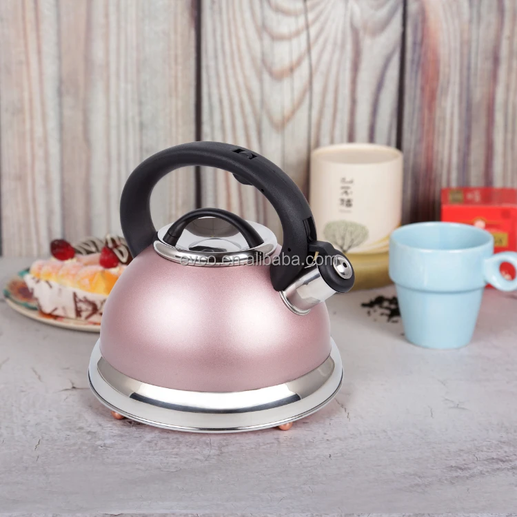 Alexa 3.0 Qt. Stainless Steel Stove Top Whistling Tea Kettle Water Kettle Camp Kettle in Rose Gold Color