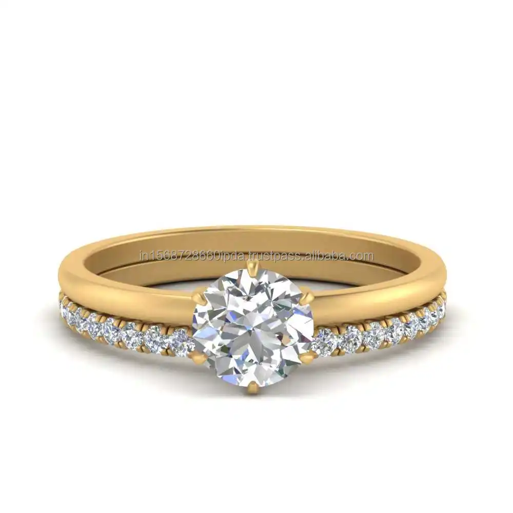 Роскошный стиль жизни стильный 1 карат 18K золото Выращенный бриллиант элегантное обручальное кольцо с обручальным кольцом