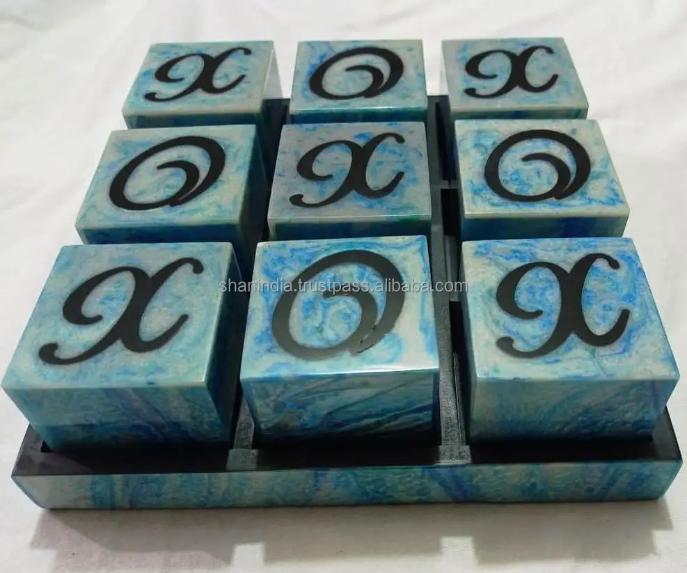 Handmade Wood Resin Acrylic Tic Tac Toe Game for Kids and Adults