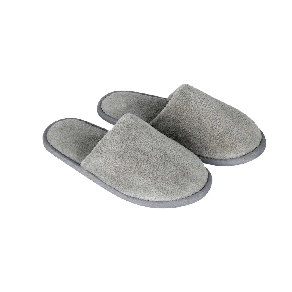 Оптовая продажа, тапочки для спа и отелей, мягкие и удобные домашние тапочки для отеля с закрытым носком, одноразовые для мужчин и женщин, низкая цена