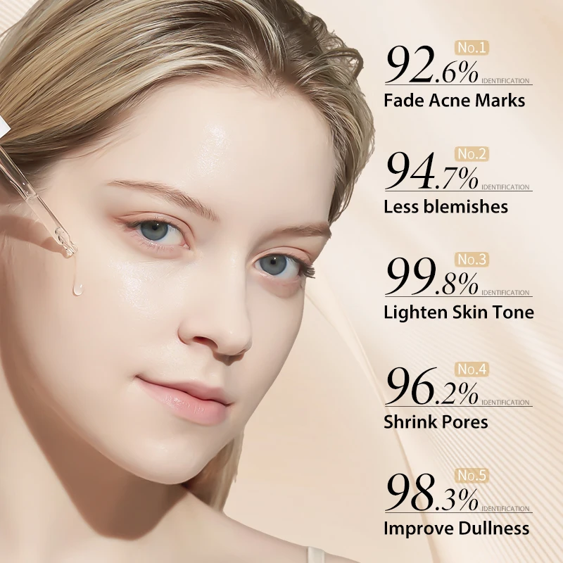 MOIKA Organic Facial Serum 30ml Natural VC Serum Whitening and Moisturizing with Hyaluronic Acid Vitamin for Aging