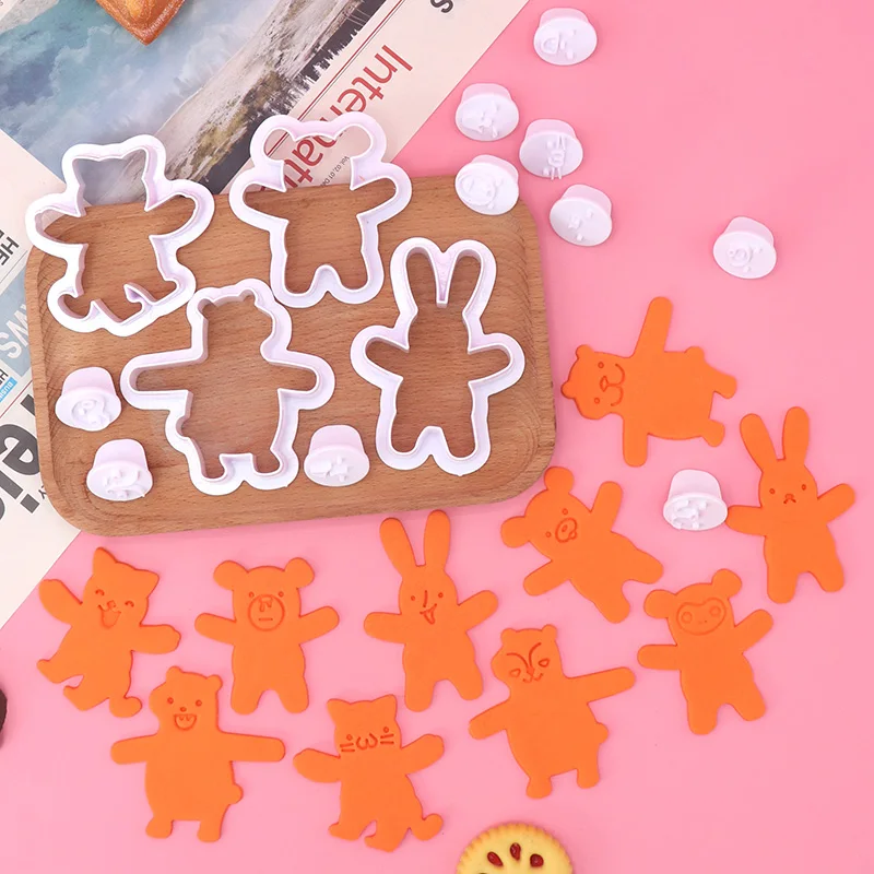Sweet Critters Plastic Bear and Rabbit Cookie Cutters Create Expressive Baked Goods at Home