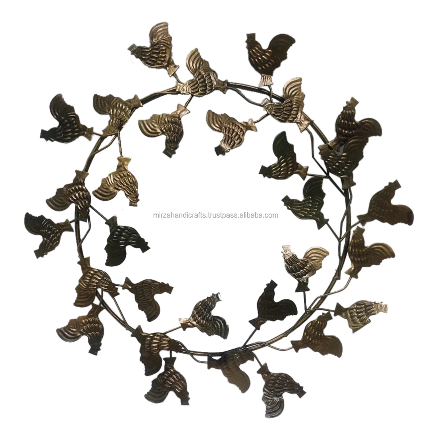 Wholesale Green Leaf Garland Door Wreath Wedding Decoration with Colored Artificial Plastic Metal Greenery Colorful Wreaths