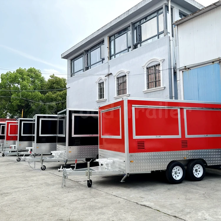 double axle small mobile bakery kebab caravan truck or trailer for panama food with ovens vent hood puff corn