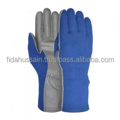 High Quality Soft Goatskin Leather Nomex Pilot Flight Gloves Durable Tactical Gloves for Working Hand Safety from Pakistan