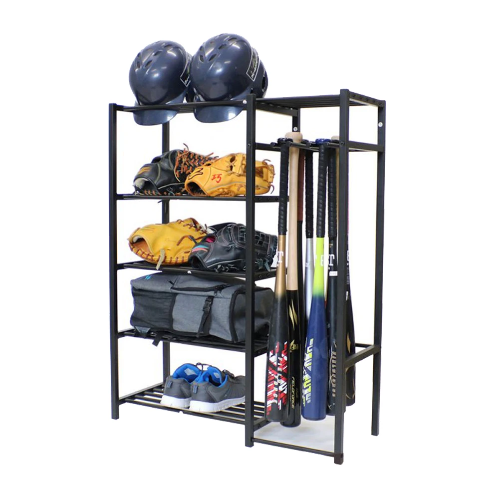 baseball helmet and bat sports equipment storage rack for garage