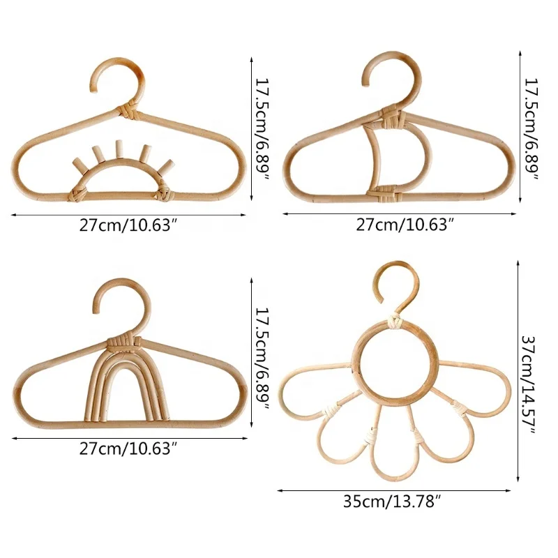 High Quality Rainbow Heart Flower Shape Wooden Bamboo Hanger for Kids Custom Size Plastic Clothes Rack Cheap from Vietnam