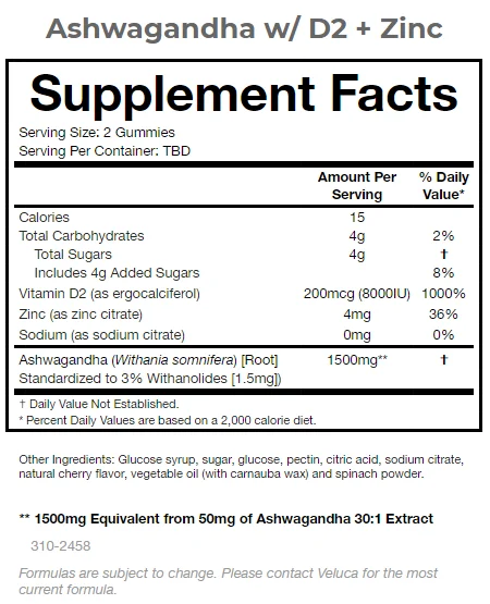 HOT SALE Ashwagandha Gummies with D2 Zinc OEM ODM Private Label Healthcare Supplement Bottle Vitamin Gummy Bear Made in USA