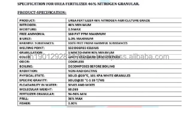 Wholesale high quality urea 46% fertilizer nitrogen prices from singapore