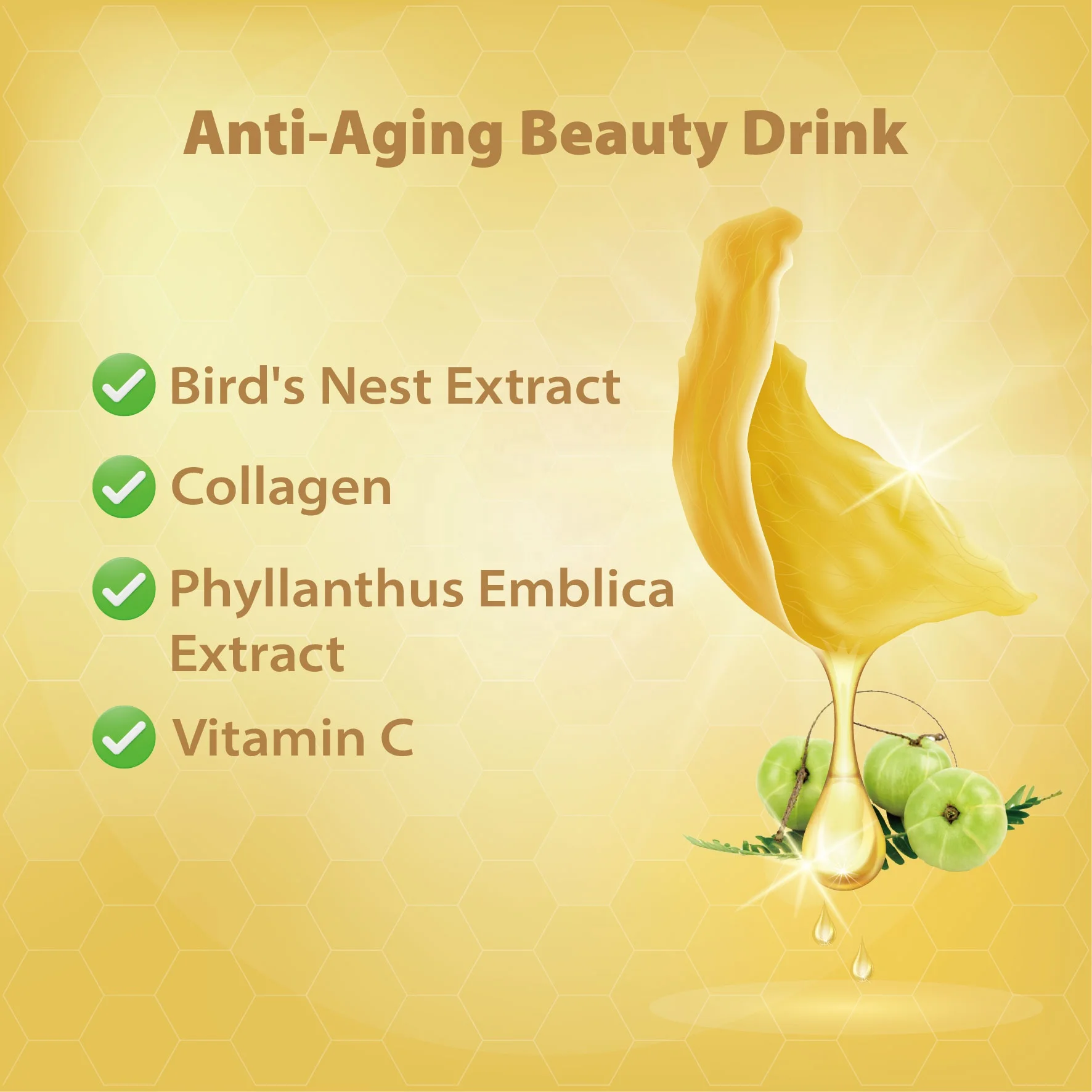 OEM ODM Customized label birds nest liquid anti-aging beauty drink