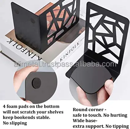 Metal Bookend Decorative Book End for Home office school Shelve Books  Geometric and completely customizable