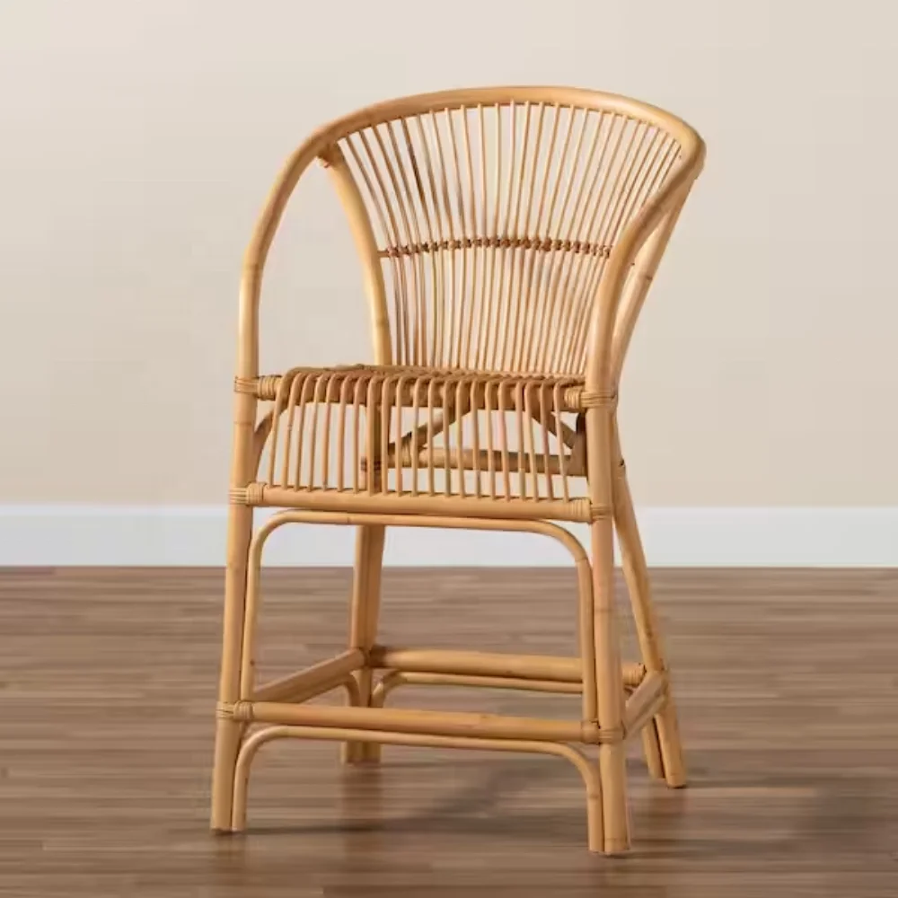 Factory manufacture natural rattan Bohemian counter stool bar chair for outdoor and indoor handwicker from Vietnam