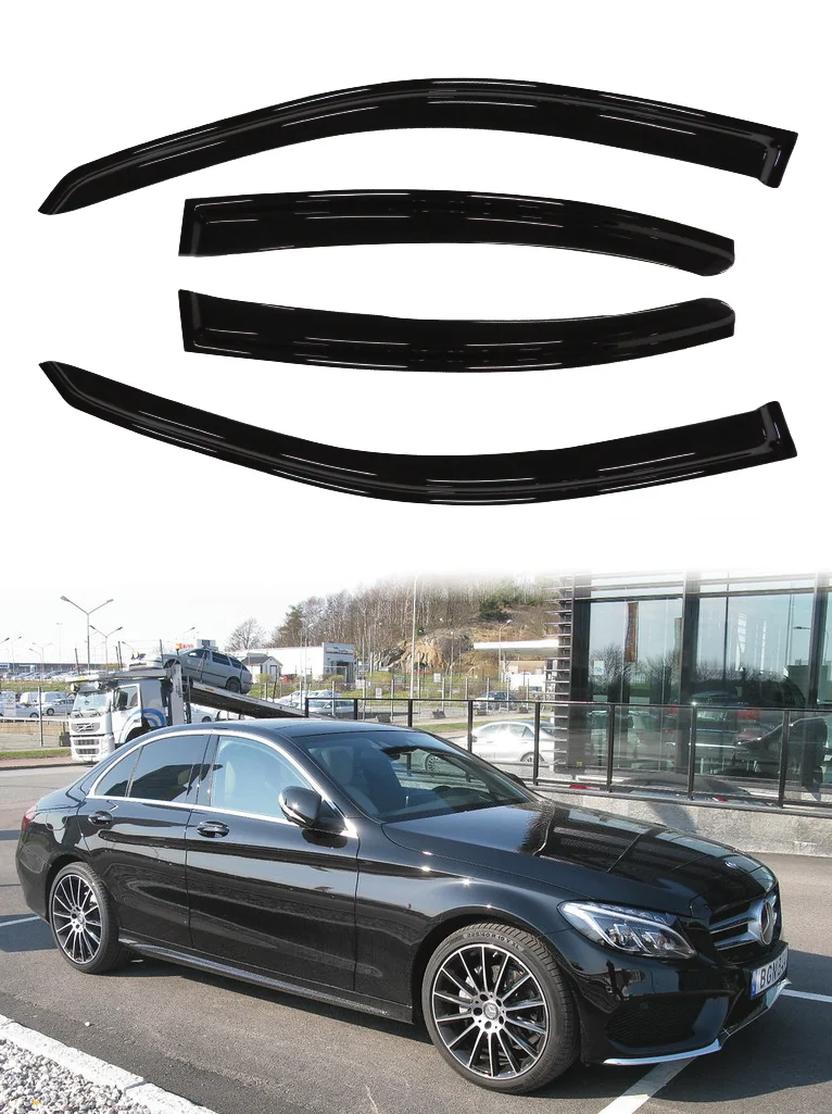 For Mercedes Benz C-Class W205 2015-2021 Window Visor Vent Sun Shade Rain Guard Door Visor